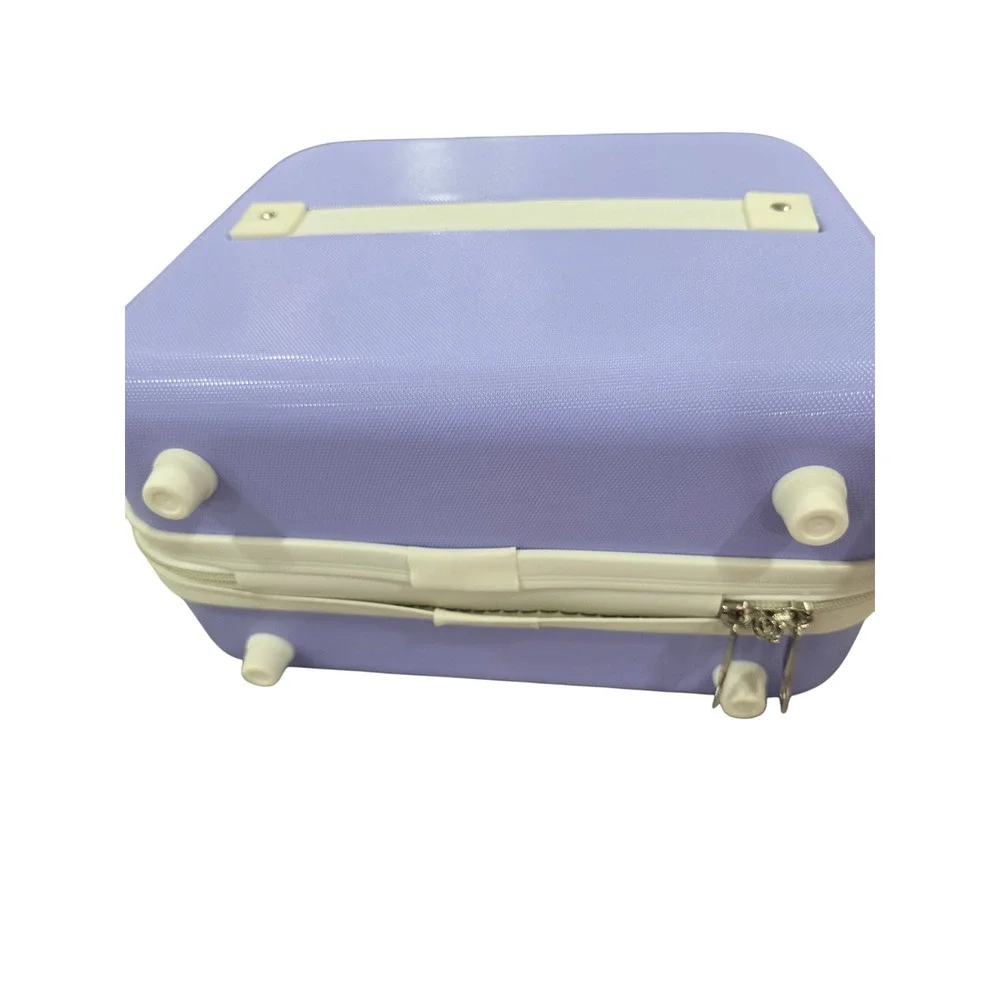 Lavender Vanity Case Makeup Train Case Travel Cosmetic Bag Organizer with Handle